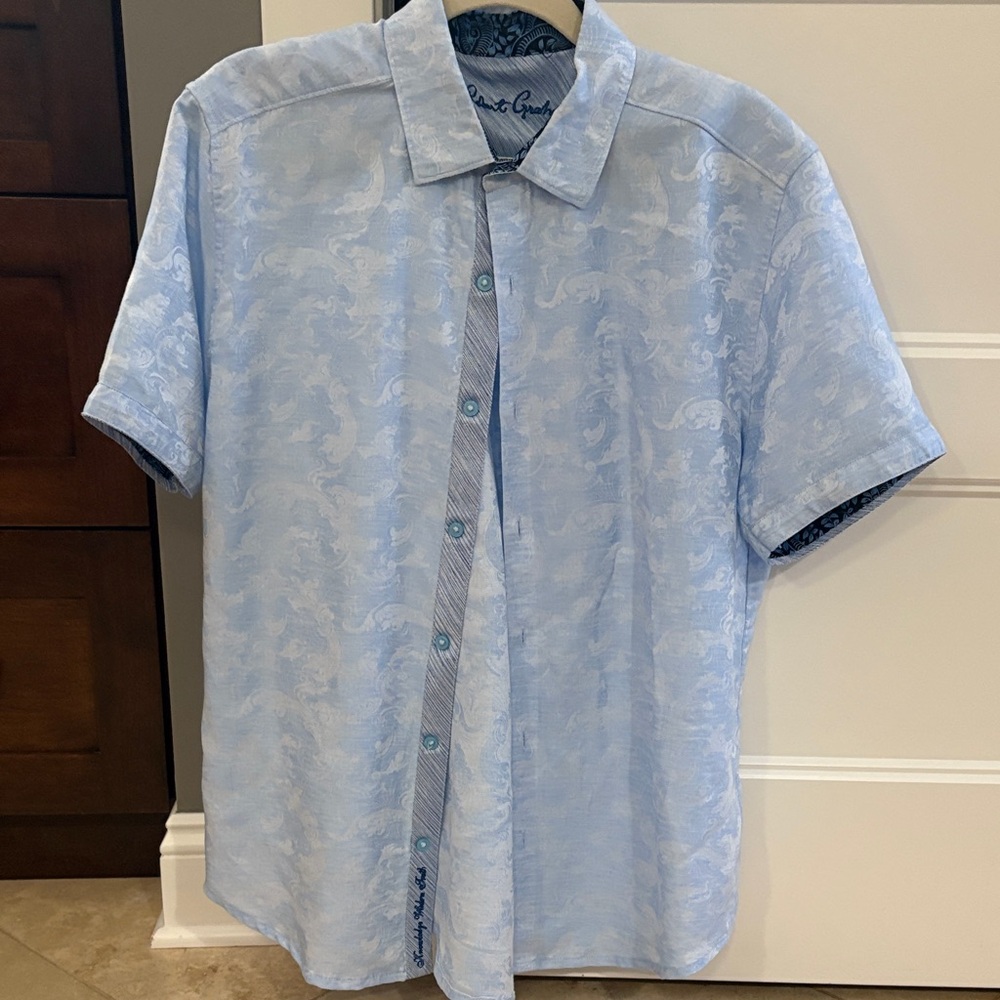 Robert Graham Light Blue Patterned Button Down Shirt